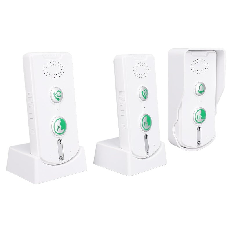Swokely Rechargeable Wireless Intercom Unit, 2-Way Talking, 500 Meter Talking Distance, Power Saving, IP54 Water Resistance Rating, 2 Pcs, Suitable for Home, Office (White) - Image 1